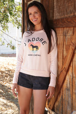 *NEW J'Adore Mon Cheval~ Beachy Sweatshirt