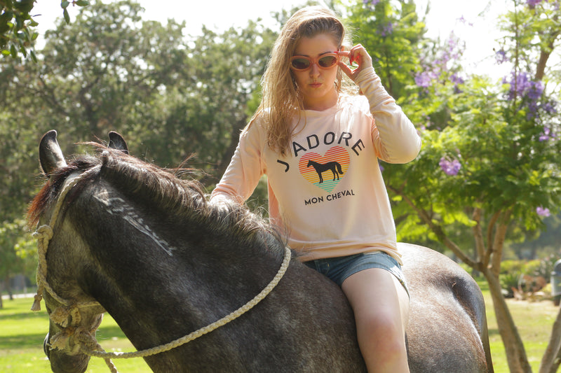 *NEW J'Adore Mon Cheval~ Beachy Sweatshirt