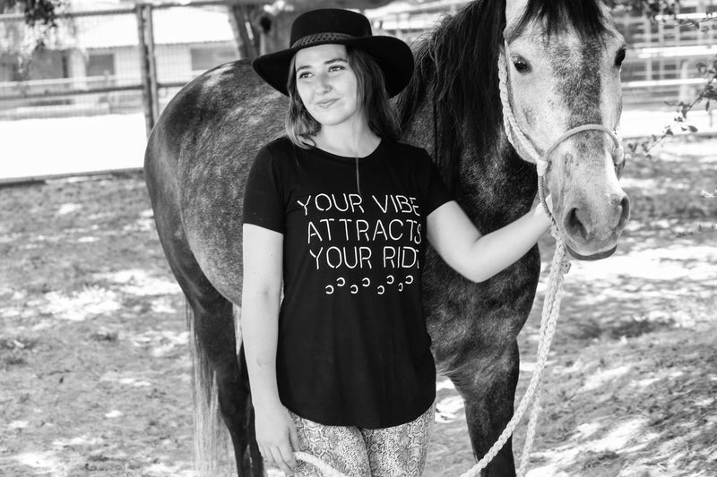 *NEW Your Vibe Attracts Your Ride Crew Neck Modal Tee