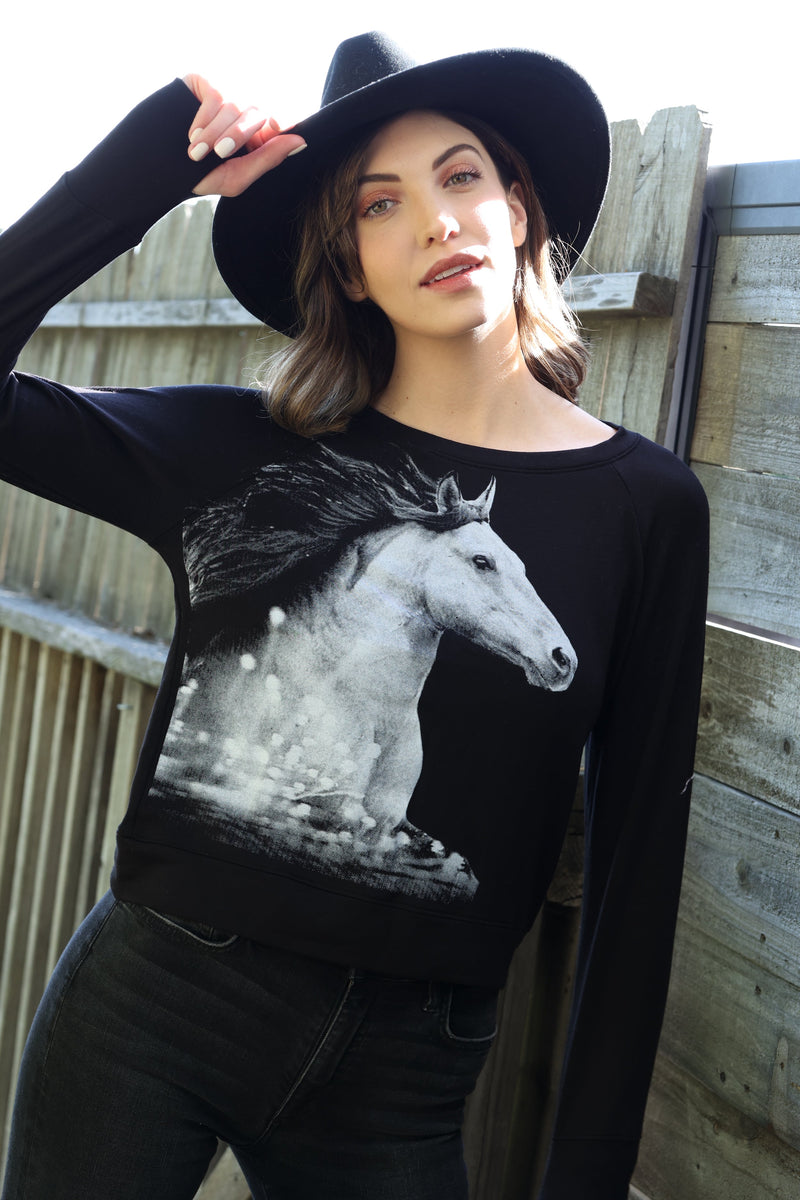 *NEW Bad Horse LE Kimerlee Curyl Collab Sweatshirt Black