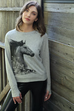 *NEW Bad Horse LE Kimerlee Curyl Collab Sweatshirt Grey