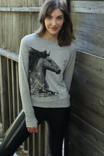 *NEW Bad Horse LE Kimerlee Curyl Collab Sweatshirt Grey