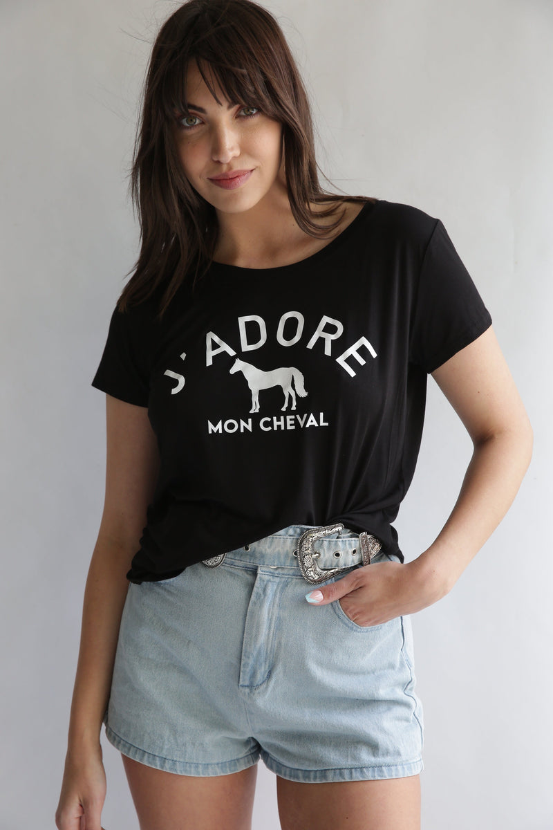 *NEW J'Adore Mon Cheval Crew Neck Modal Tee