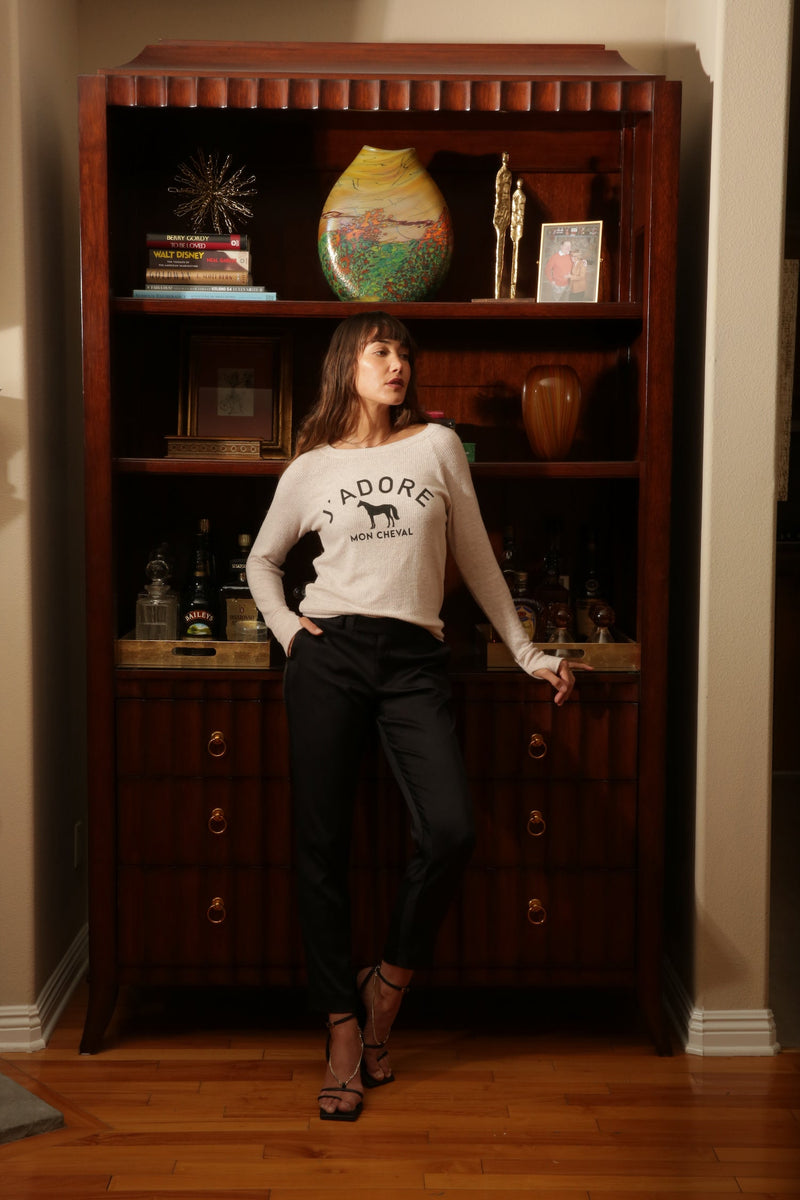 *NEW J'adore Mon Cheval Ribbed Knit Top