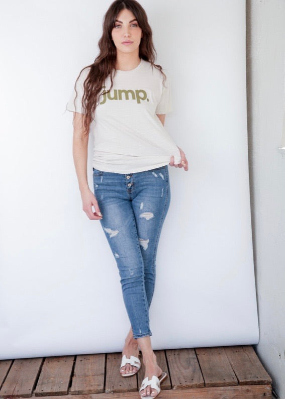 SALE! jump. ~ Vintage Tee Tea/Olive